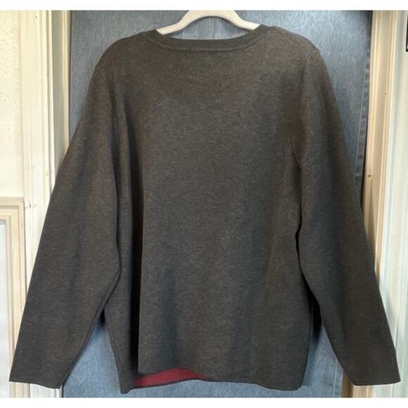Lane Bryant Womens 18/20 Gray Red "Joy" Holiday Sweater Long Sleeve Casual r - Picture 2 of 7